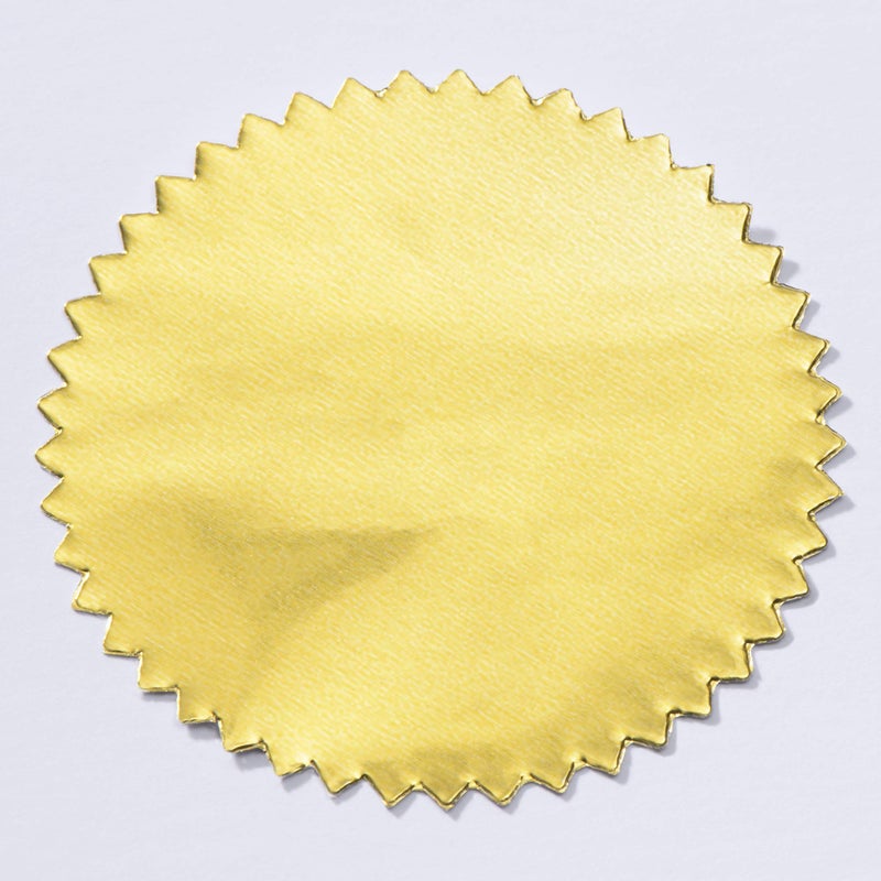 PaperDirect Plain Gold Foil Embossing Serrated Edge Certificate Seals, 2 Inch, Self Adhesive, 100 per Pack, Embossed Seals for Certificates, Achievement and Award Stickers for School, Work, Diploma - Image 1